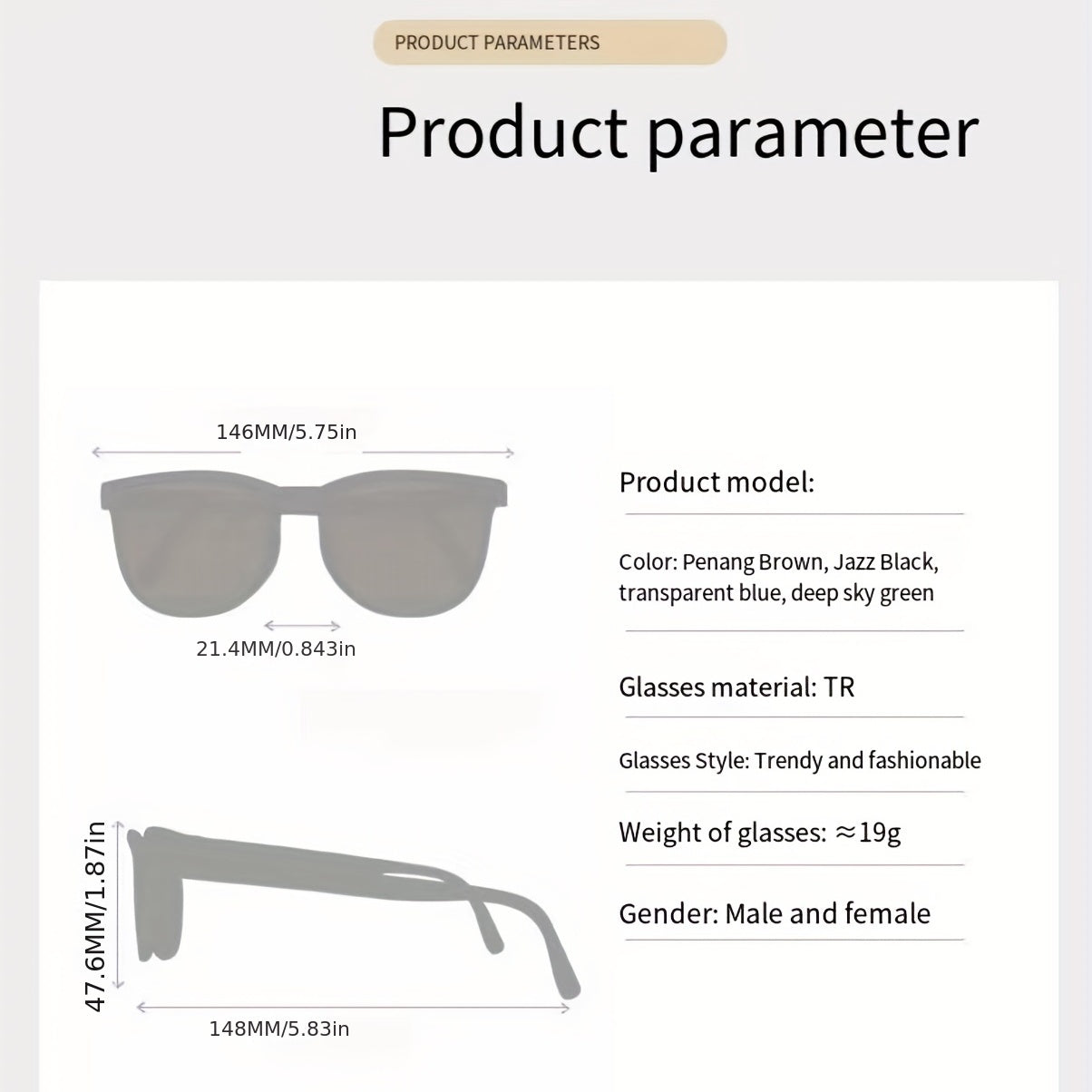 Foldable Square Sunglasses Casual Jelly Rivet Decor UV400