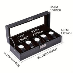 5 slot PU Leather Watch Storage Box 10 slot Watch Box Glass Storage Rack