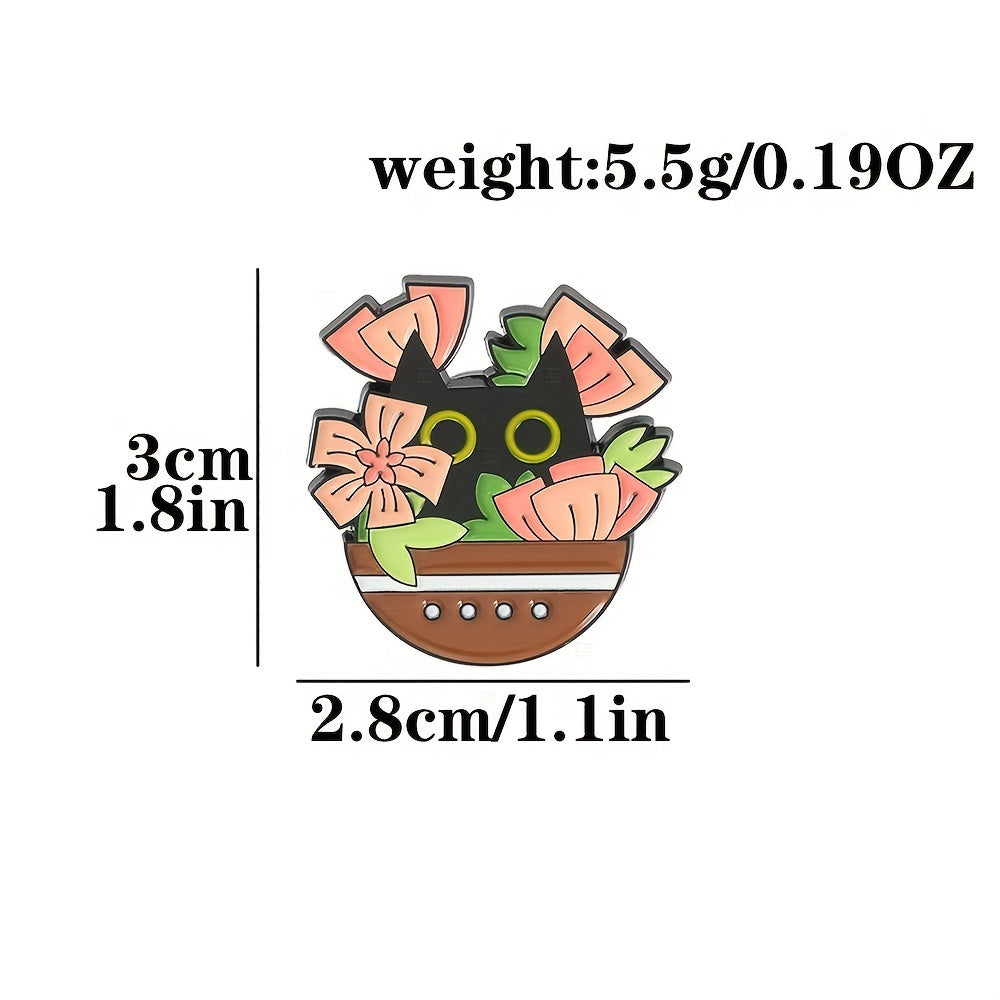 Funny Hiding Cat Enamel Pins Metal Paint Badges For Backpacks Clothing