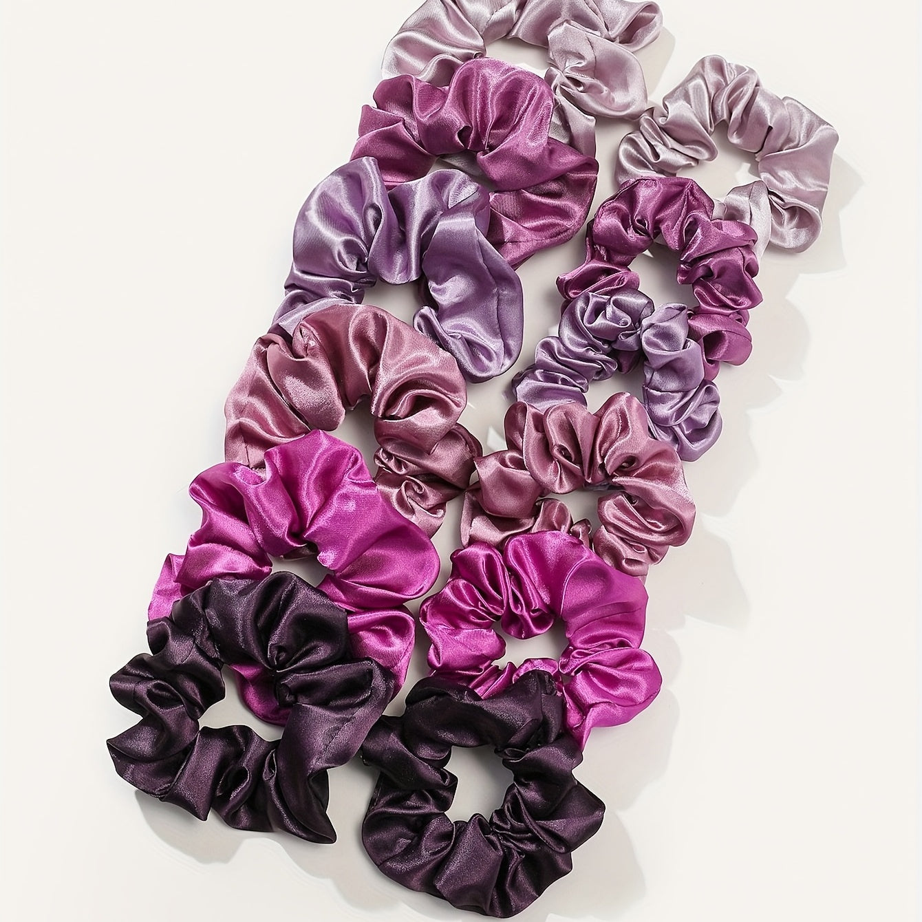 12pcs Large Satin Scrunchie Hair Tie Silky Hair Rope Female Hair Accessories