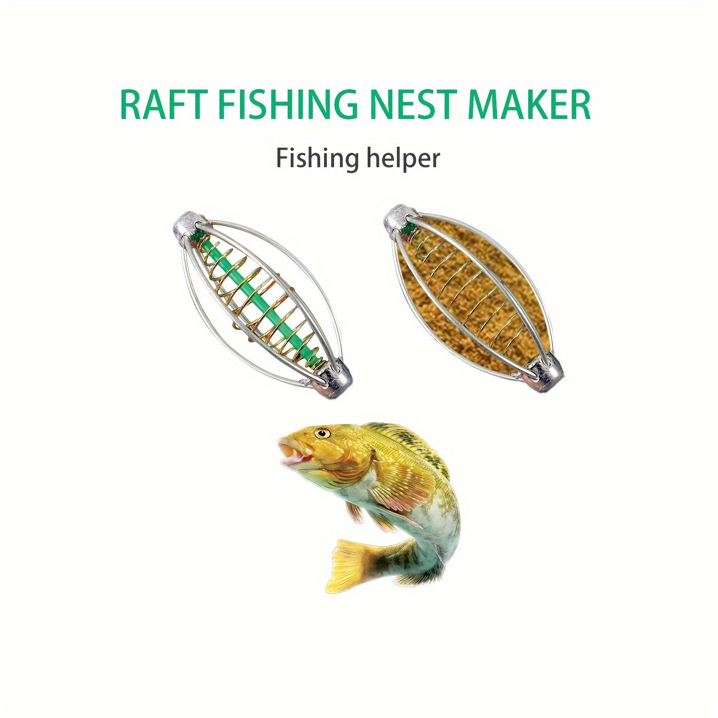 2pcs Fishing Bait Cages Spring Fishing Feeders Bait Holders