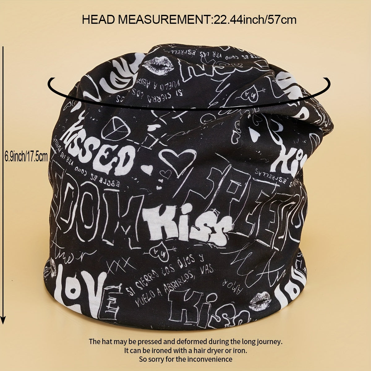 Hip Hop Unisex Beanie Letter Graffiti Elastic Skull Hat