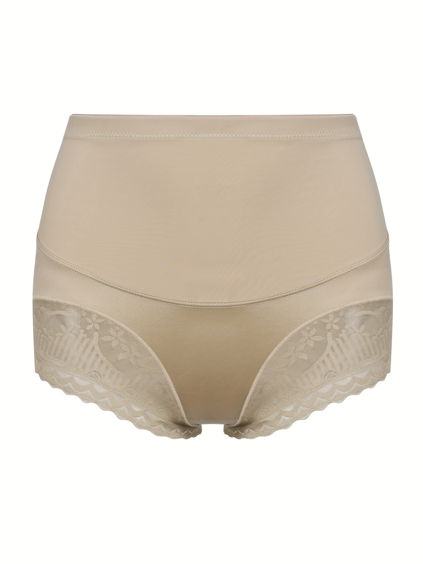 Contrast Lace Trim High Rise Tummy Control Shapewear Boy Shorts