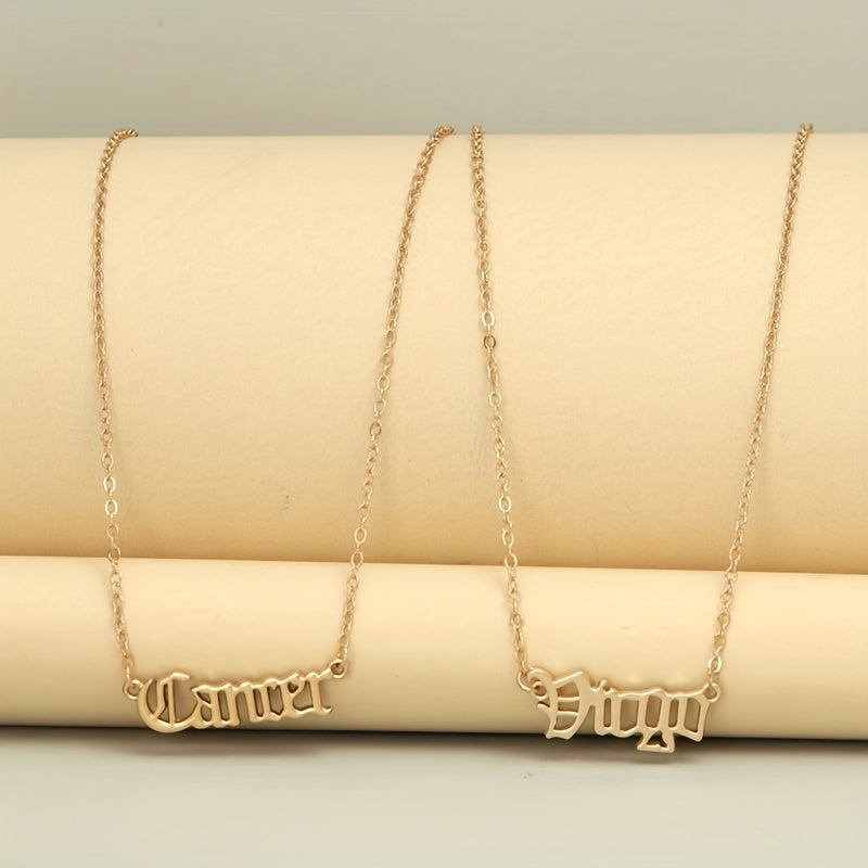 Golden Plated 12 Constellations Pendant Necklace