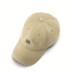 Three Stripe Embroidery Baseball Cap Solid Cotton Sun Hat Casual Dad Hats