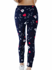 Women's Heart Bear Print Casual Pants