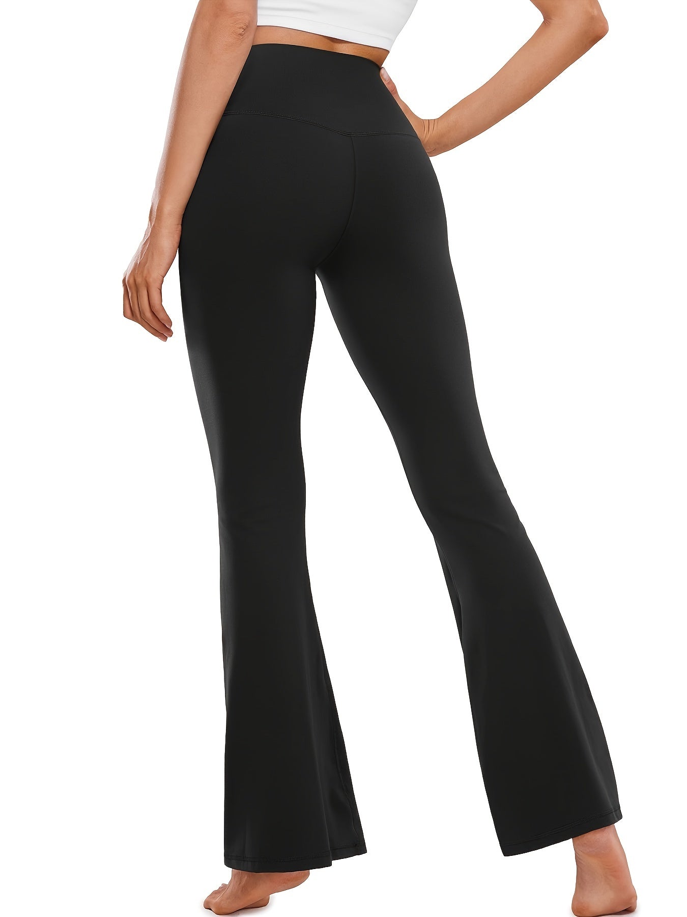 Women's Fleece Lined Bootcut Yoga Pants Cross Waist Leggings