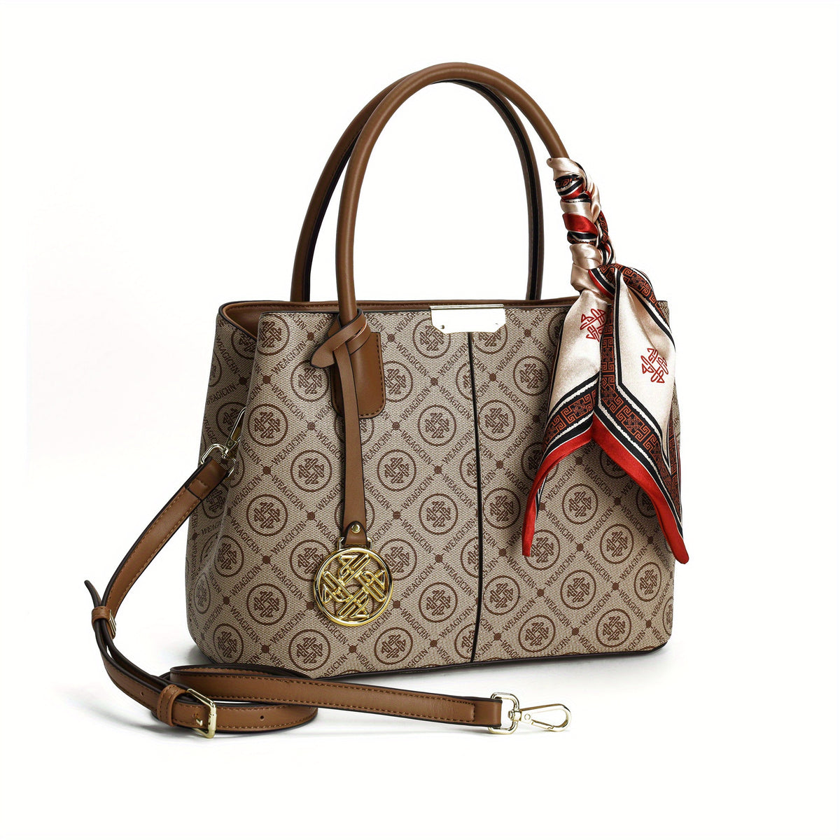 Plaid Pattern Handbags Scarf Decor Crossbody Bag Satchel Purse