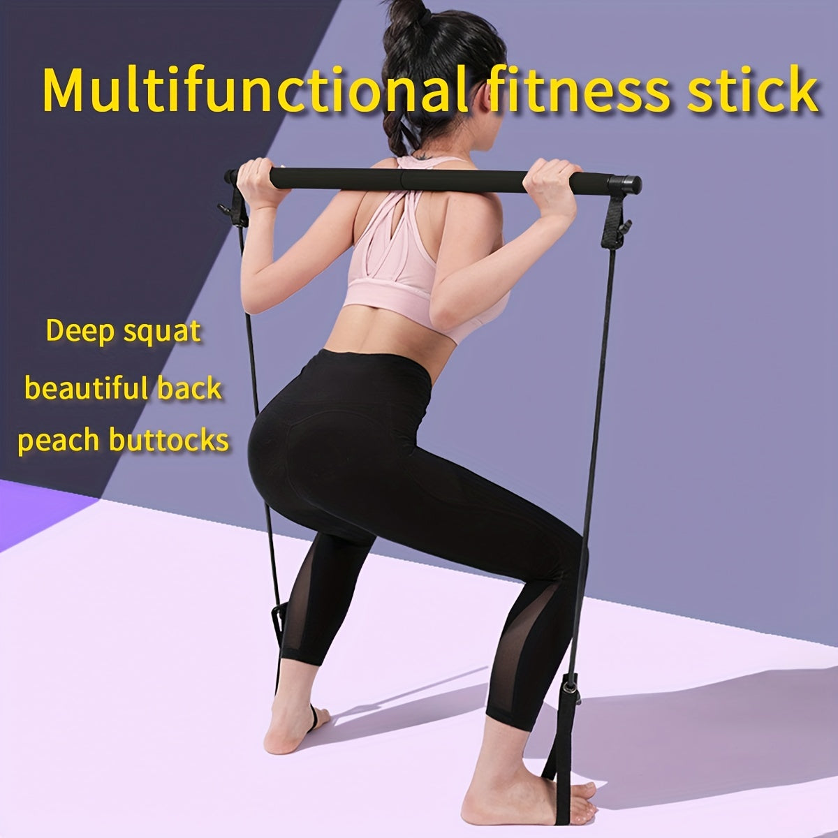Pilates Bar Kit with Resistance Bands for Full Body Workout