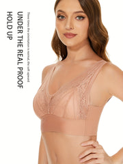 Lace Wireless Bra Wide Straps Lingerie