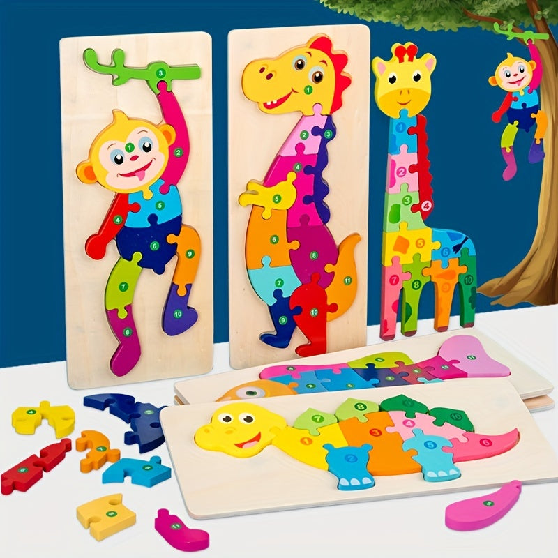 Wooden 3D Puzzles for Infants Age 1-3