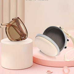 Square Frame Foldable Sunglasses Solid Glasses Rivet Decor UV400