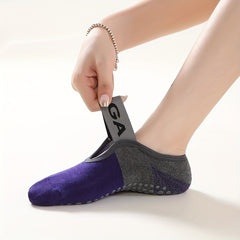 Two Tone Yoga Socks With Grips and Strap