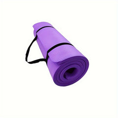10mm Non-slip Yoga Mat Soft Solid Fitness Mat With Strap 72in 24in 0 4in