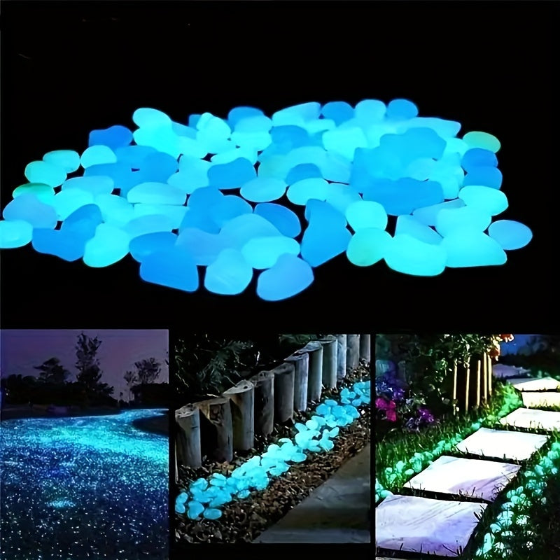 100pcs Light Luminous Glowing Stones Multicolor Glow Stone for Gardens