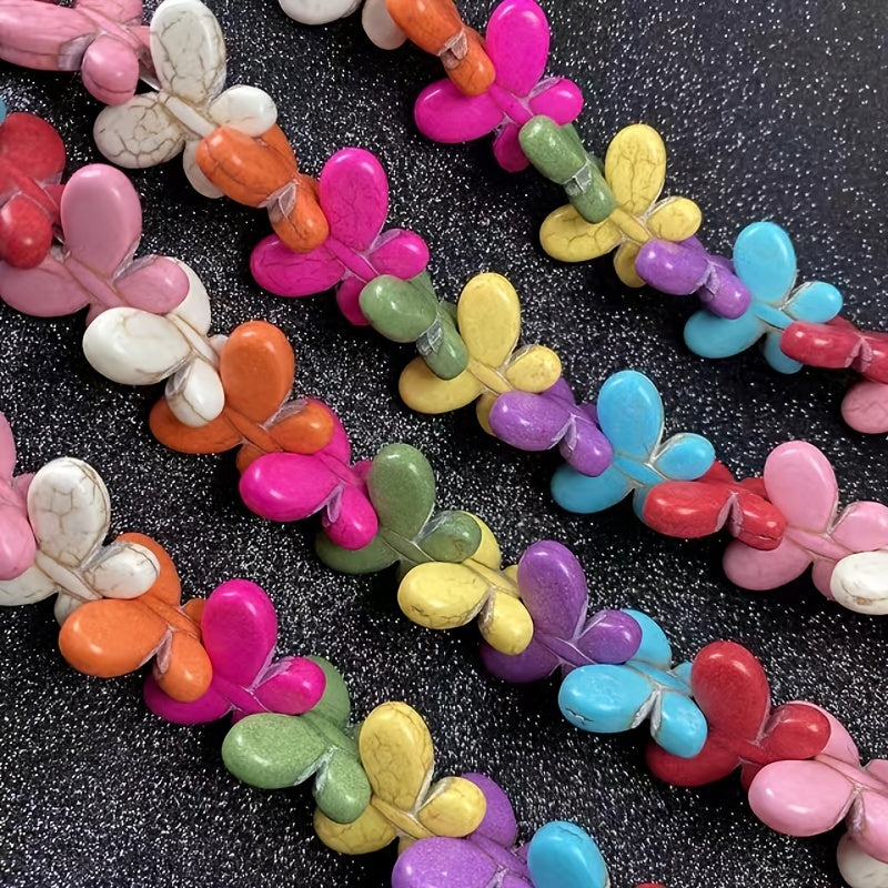 38-Piece Butterfly Turquoise Beads Set 15x20mm - 0.6-0.8in