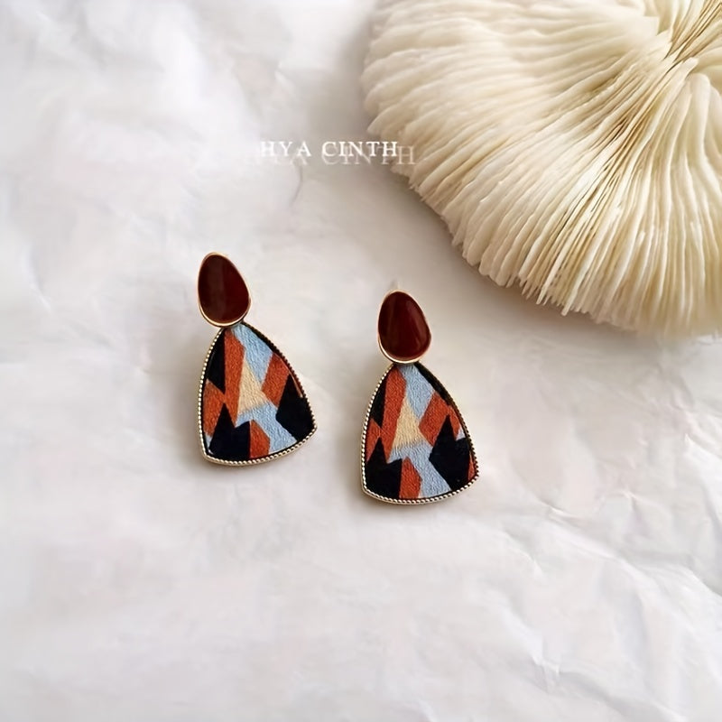 Irregular Patch Earrings Light Sense Square Round Face Jewelry