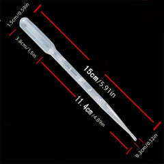 100PCS Plastic Test Tubes Graduated Pipettes 1ML 3ML