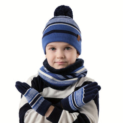 Kids Winter Beanie Hat Scarf Gloves Set