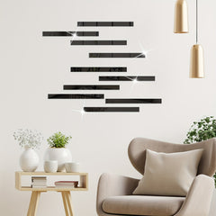 10pcs Silver Mirror Stickers Self Adhesive Wall Decals Removable Acrylic Mirror