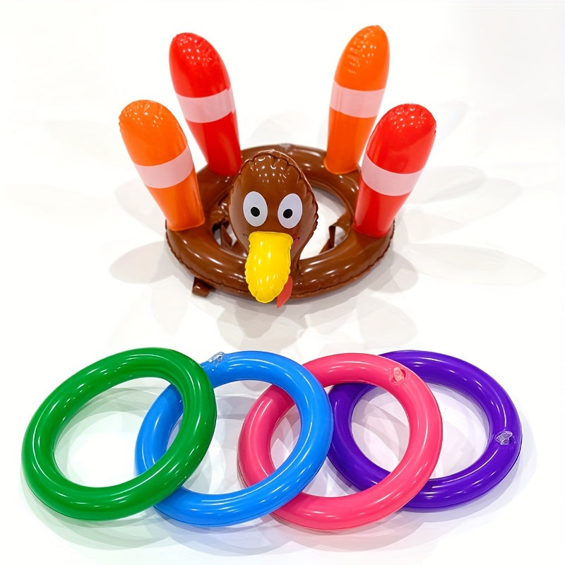 PVC Inflatable Turkey Rings Holiday Party Game Christmas Toy
