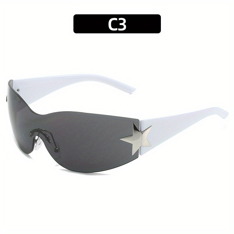 Y2K Wrap Around Sunglasses Gradient Lens One Piece Glasses