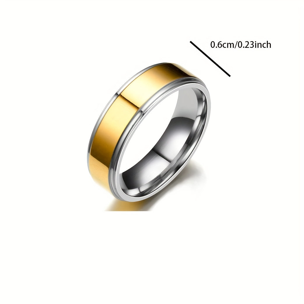 6MM Retro Stainless Steel Men's Ring