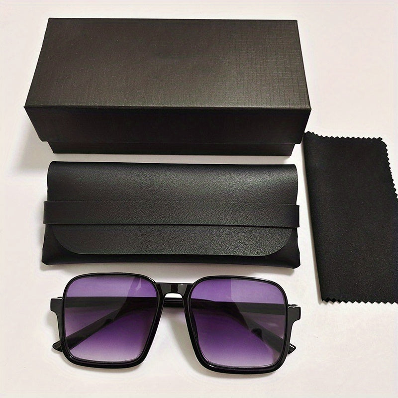Retro Half Frame Sunglasses Square Large Frame