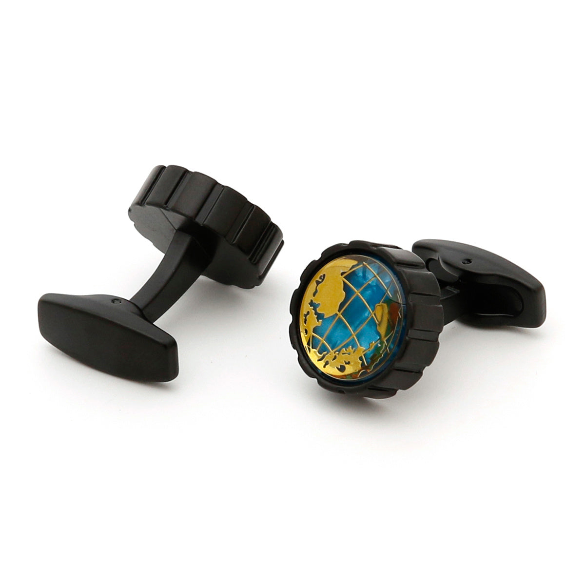 Round Men's Cufflinks Map Design