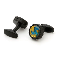 Round Men's Cufflinks Map Design