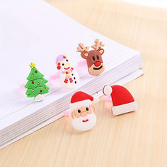 5pcs Christmas Party Wristbands Rings Hair Clips Silicone Bracelet