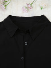  Long Sleeve Button Front Shirt Women's Plus Medium Stretch