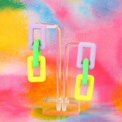 Colorful Chain Dangle Earrings Acrylic Jewelry Gift