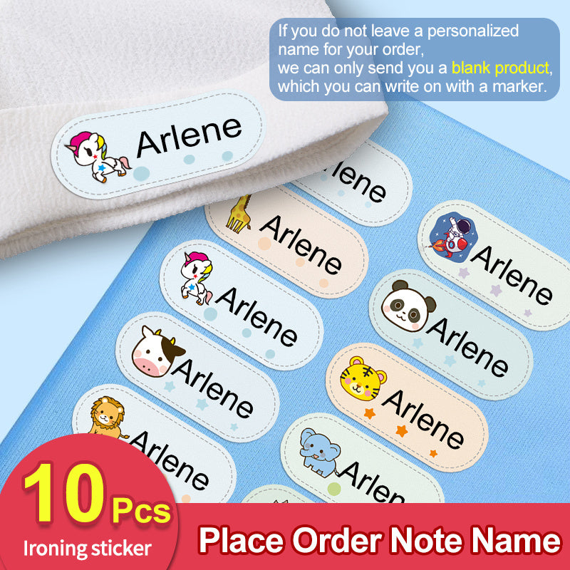 60 Iron-On Name Stickers for School Uniforms - Custom Washable Labels
