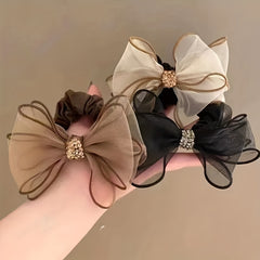 Organza Rhinestone Hair Ring Elastic Head Rope Hair Accessories