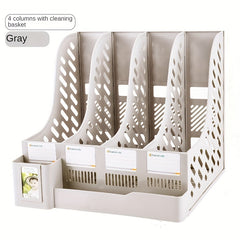 4 Columns Pen Holder Desktop Office Supplies File Rack