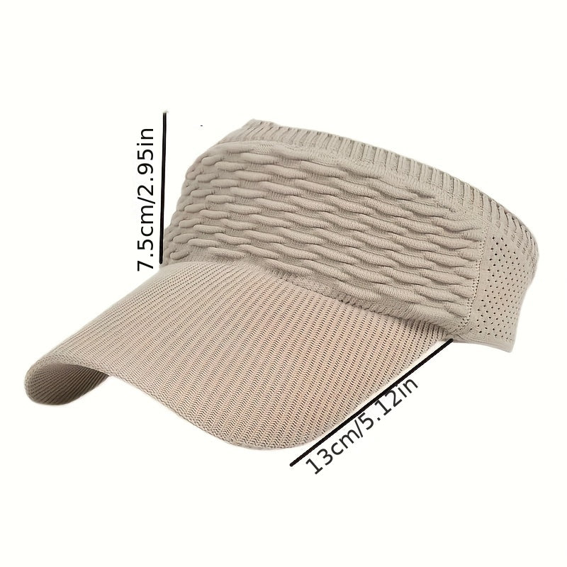 Knitted Solid Summer Visor Hat UV Protection Sunscreen