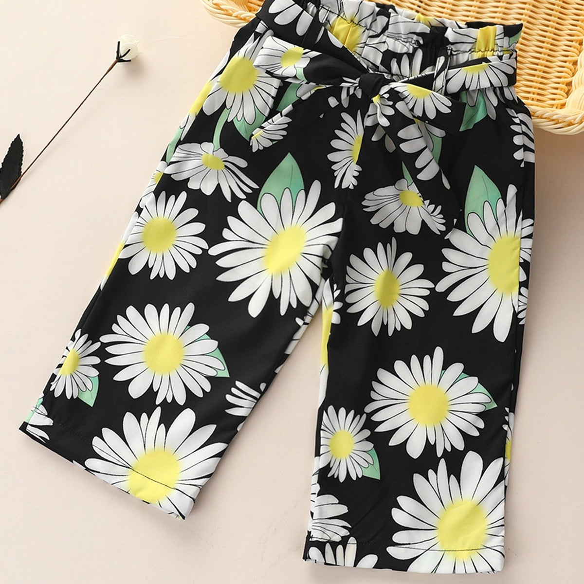 Girls Flower Wide Leg Pants