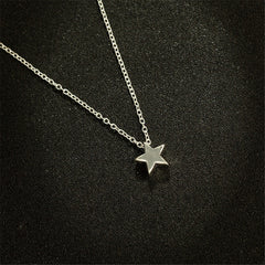 Golden Silver Star Pendant Alloy Necklace