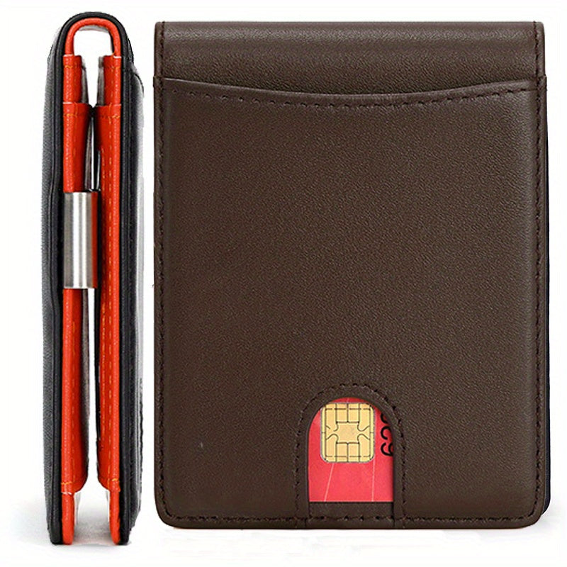 RFID Blocking Slim Bifold Leather Men's Wallet Gift