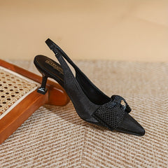 Women's Bowknot Slingback Pumps Stiletto Heels