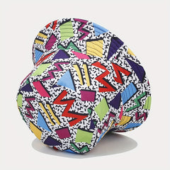 Geometric Print Double Sided Bucket Hat Outdoor Sun Hat