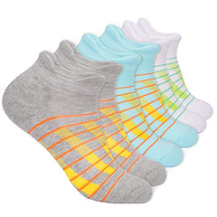 AceFine 6 Pairs Colorblock Sports Socks Women's Stockings