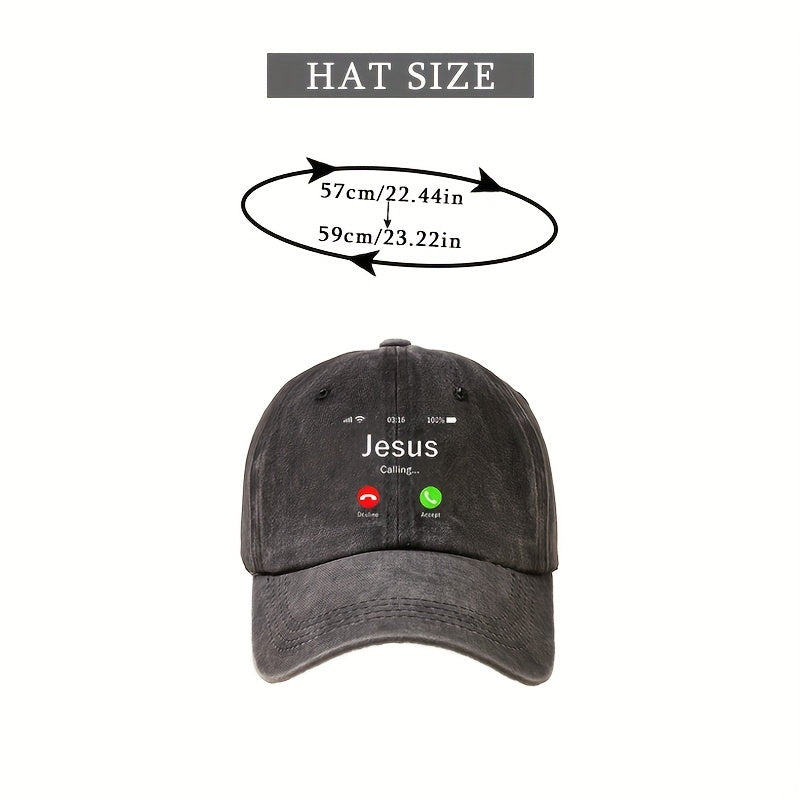 JESUS Calling Baseball Cap Washed Distressed Unisex Sun Hat