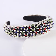 Baroque Faux Pearl Rhinestone Headband Glitter Hair Hoop
