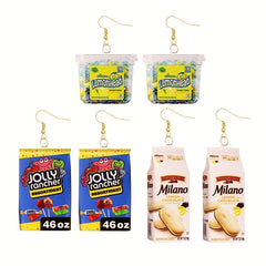 Funny Snack Bag Dangle Earrings Chip Candy Cookie Chocolate Bag Hip Hop Style