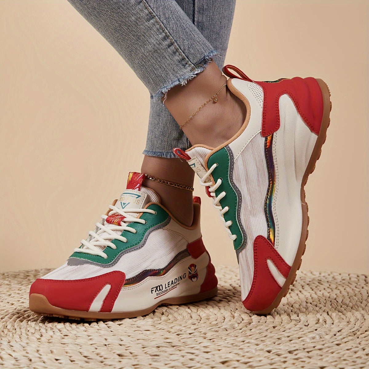 Chinese Style Retro Running Shoes Soft Thick Sole Sneakers
