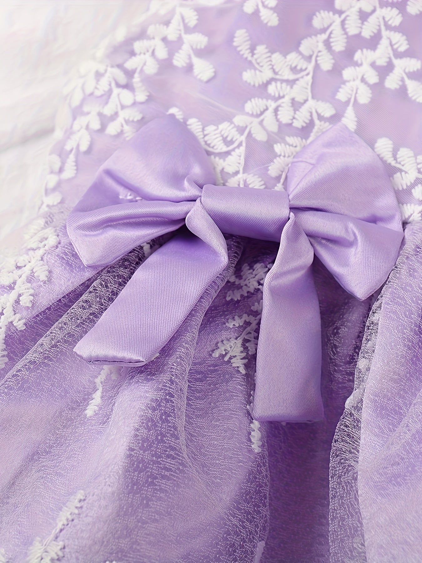 Girls' Lace Floral Ruffle Princess Dress For Party