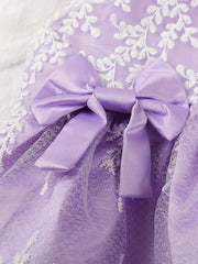 Girls' Lace Floral Ruffle Princess Dress For Party