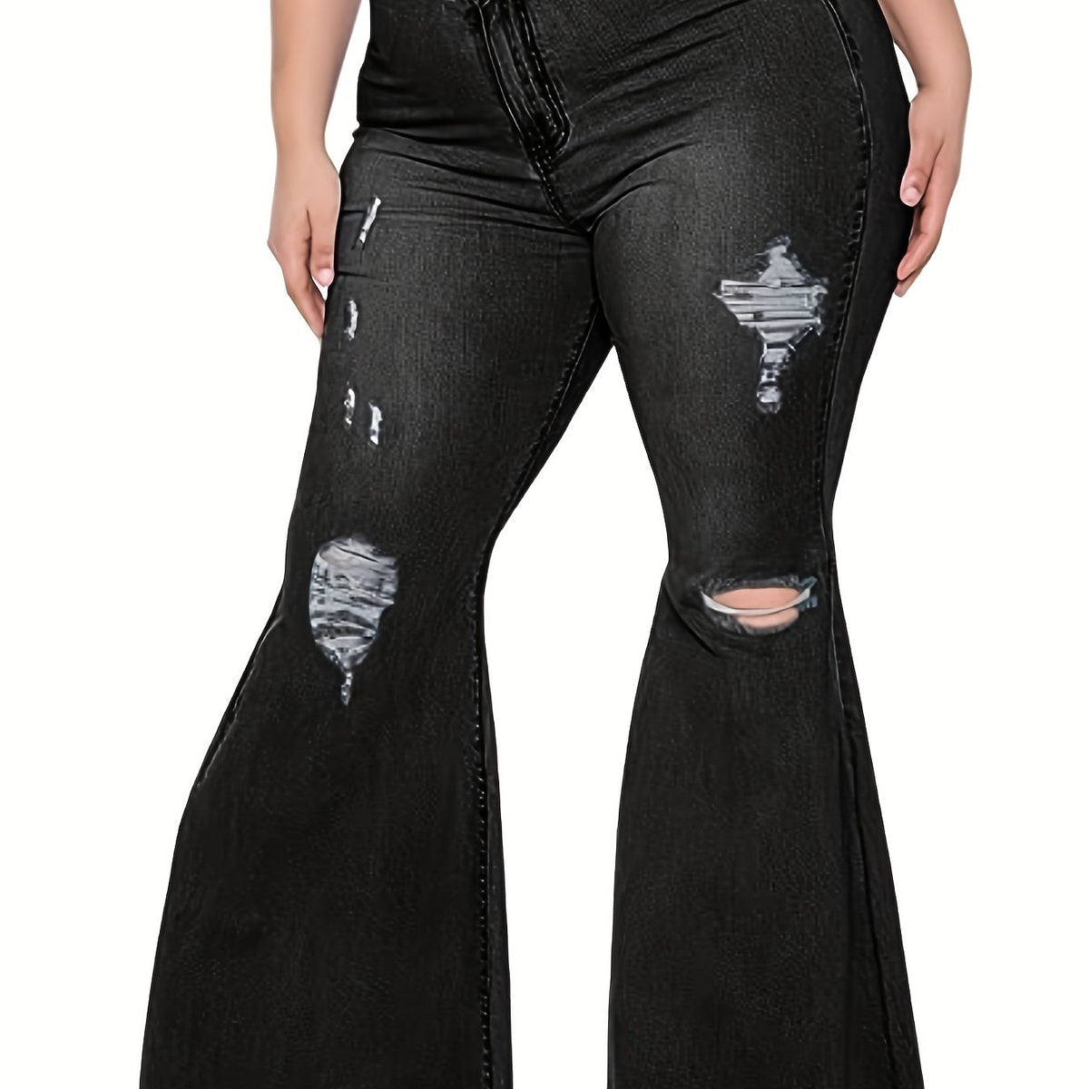  Women's Flared Leg Jeans with Fringe Trim